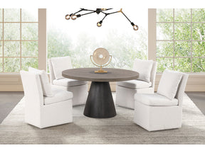 Broager Rustic Oak/Dark Walnut Round 5 Piece Dining Set - Ornate Home