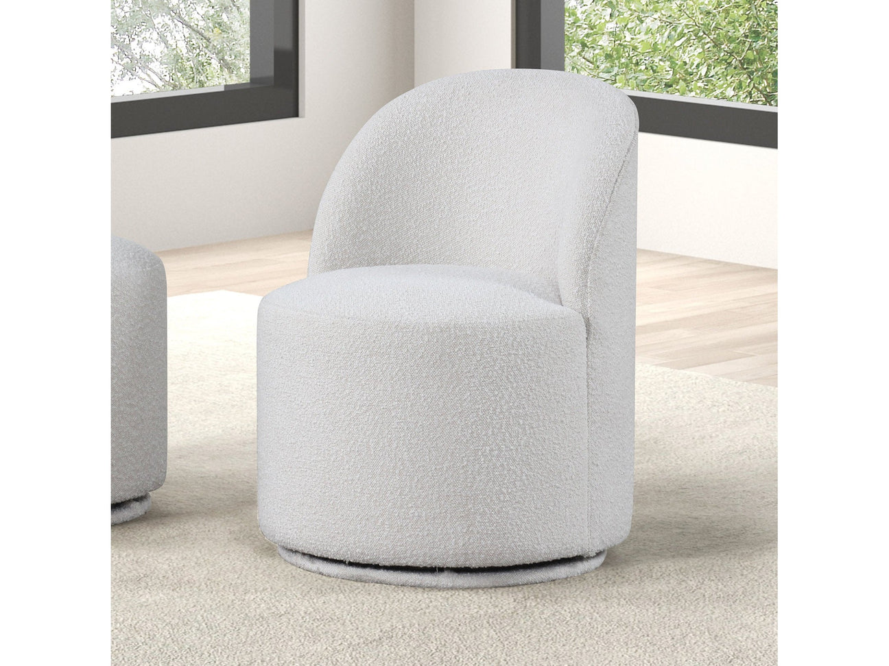 Broager White Swivel Chair - Ornate Home