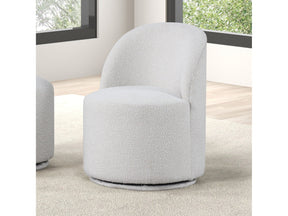 Broager White Swivel Chair - Ornate Home