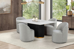 Broager White Swivel Chair - Ornate Home