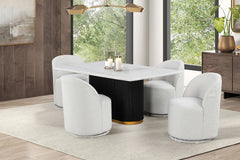 Broager White Swivel Chair - Ornate Home