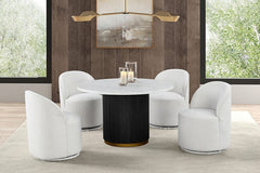 Broager White Swivel Chair - Ornate Home