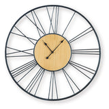 Brockett Black/Natural Wall Clock - Ornate Home