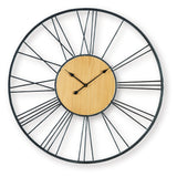 Brockett Black/Natural Wall Clock - Ornate Home