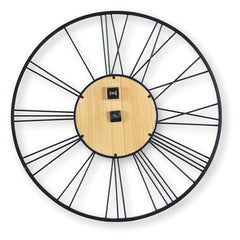 Brockett Black/Natural Wall Clock - Ornate Home