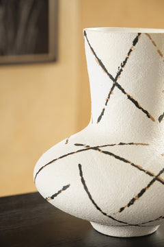 Brockford Cream/Black/Brown Vase - Ornate Home
