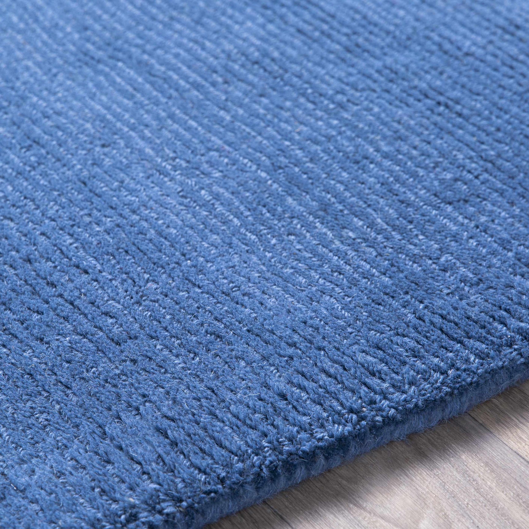 Brockton Solid Blue Wool Rug - Ornate Home
