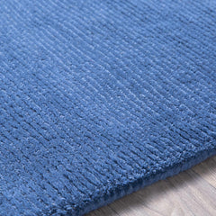 Brockton Solid Blue Wool Rug - Ornate Home