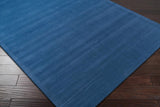 Brockton Solid Blue Wool Rug - Ornate Home