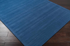 Brockton Solid Blue Wool Rug - Ornate Home