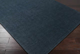 Brockton Solid Dark Blue Wool Rug - Ornate Home