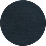 Brockton Solid Dark Blue Wool Rug - Ornate Home