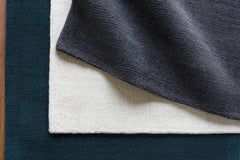 Brockton Solid Dark Blue Wool Rug - Ornate Home