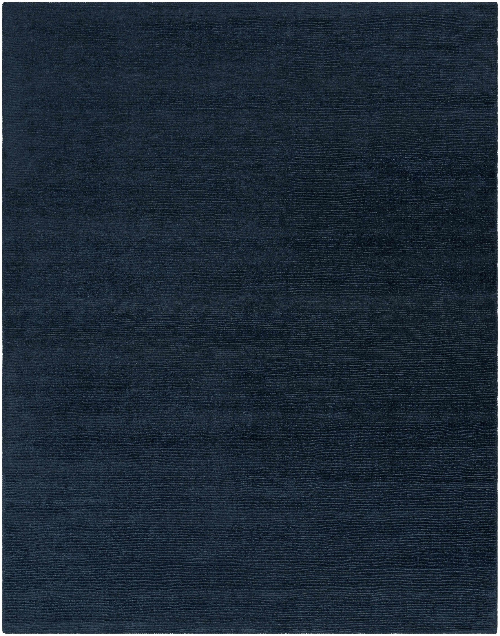 Brockton Solid Dark Blue Wool Rug - Ornate Home