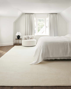 Brockton Solid Light Beige Wool Rug - Ornate Home