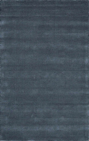 Brockton Solid Night Blue Wool Rug - Ornate Home