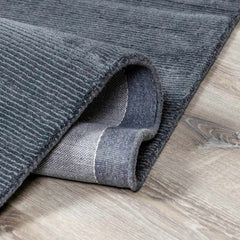 Brockton Solid Night Blue Wool Rug - Ornate Home