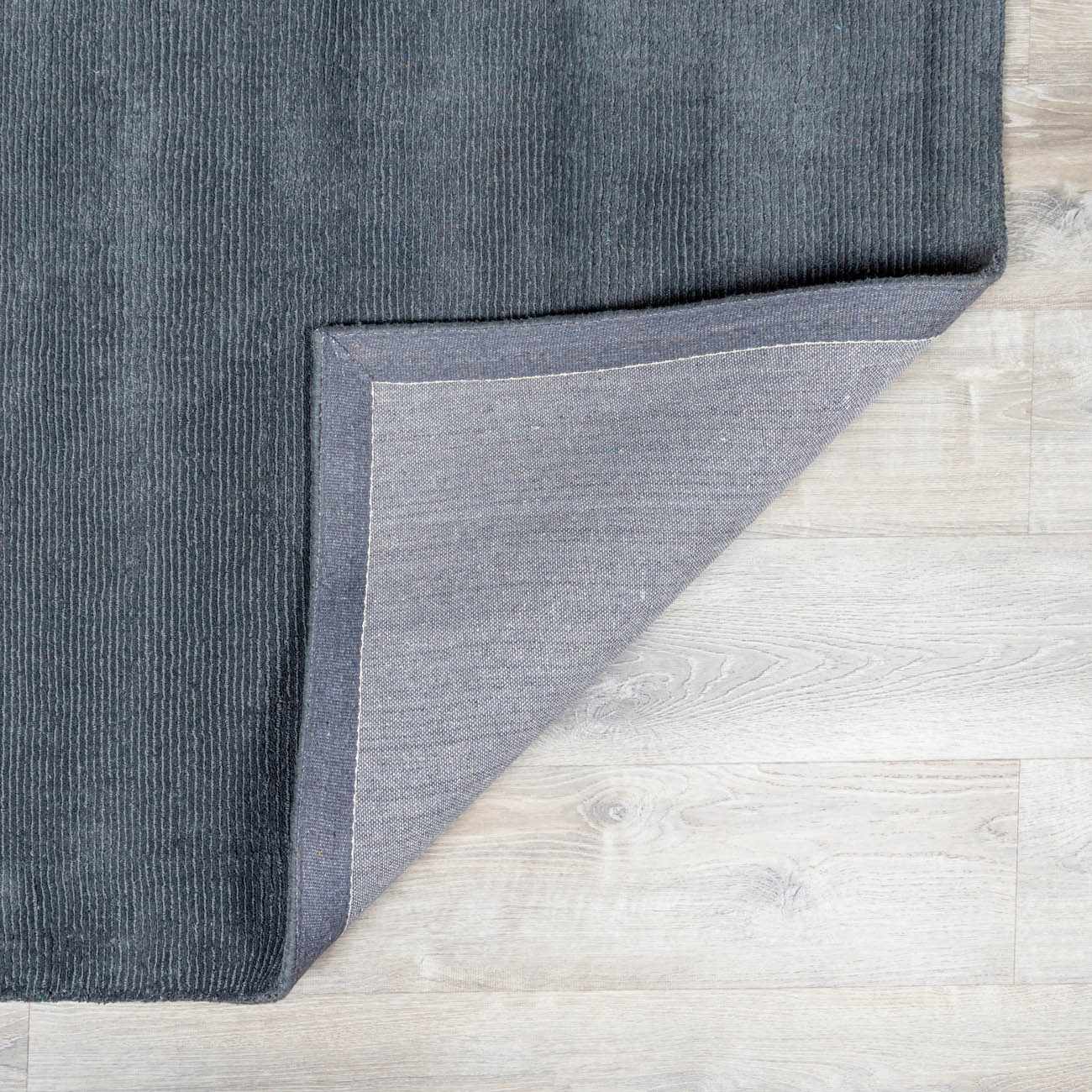 Brockton Solid Night Blue Wool Rug - Ornate Home