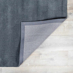 Brockton Solid Night Blue Wool Rug - Ornate Home