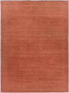 Brockton Solid Orange Wool Rug - Ornate Home