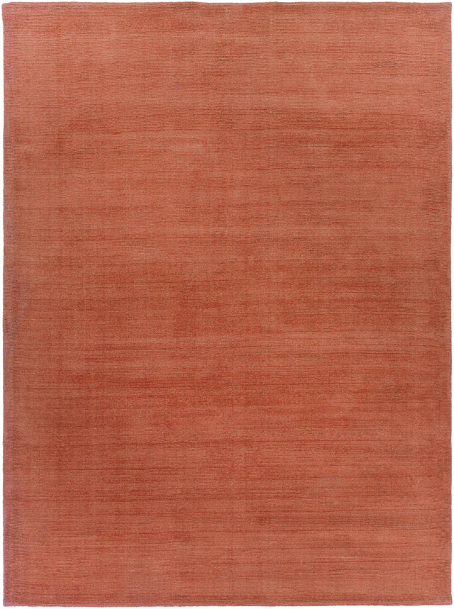 Brockton Solid Orange Wool Rug - Ornate Home