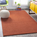 Brockton Solid Orange Wool Rug - Ornate Home