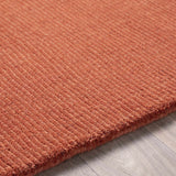 Brockton Solid Orange Wool Rug - Ornate Home