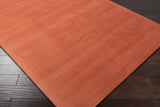 Brockton Solid Orange Wool Rug - Ornate Home
