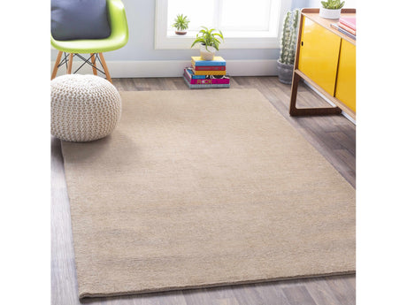 Brockton Solid Tan Wool Rug - Ornate Home