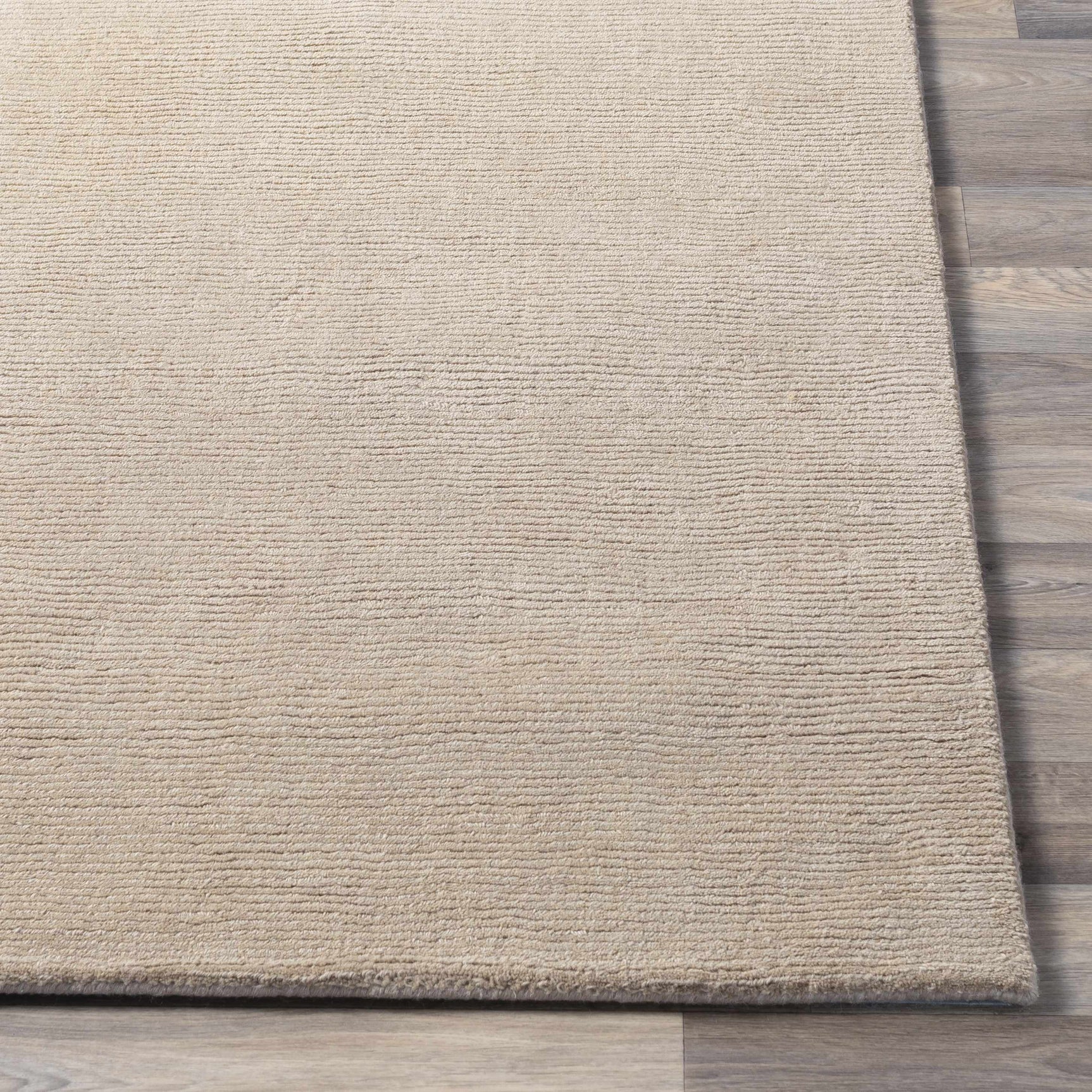Brockton Solid Tan Wool Rug - Ornate Home