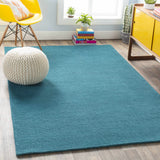 Brockton Solid Teal Wool Rug - Ornate Home