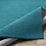 Brockton Solid Teal Wool Rug - Ornate Home