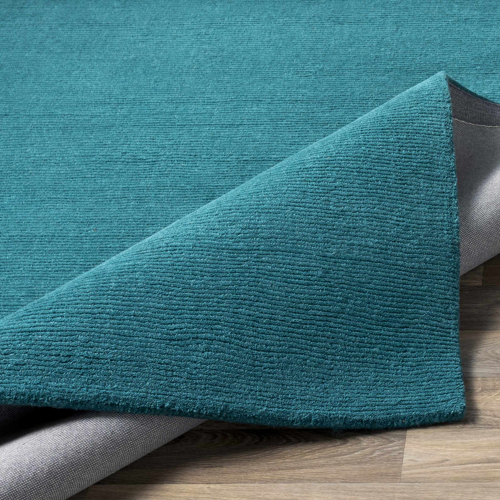 Brockton Solid Teal Wool Rug - Ornate Home