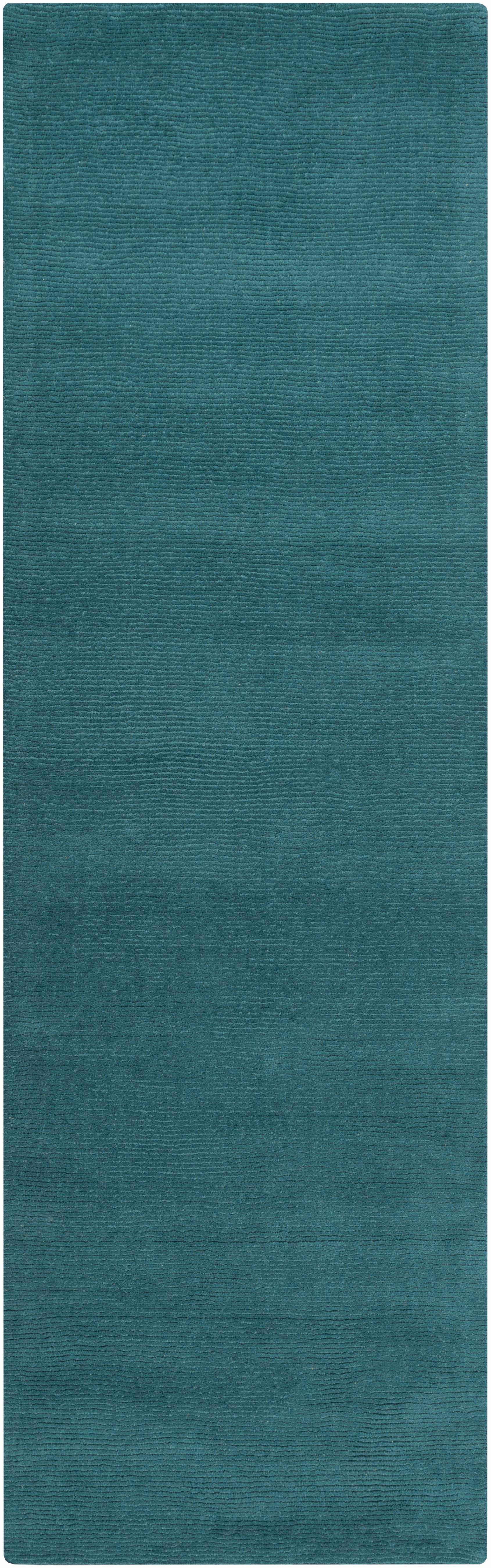 Brockton Solid Teal Wool Rug - Ornate Home