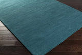 Brockton Solid Teal Wool Rug - Ornate Home
