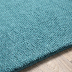 Brockton Solid Teal Wool Rug - Ornate Home