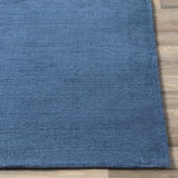 Brockton Solid Wool Blue Area Rug - Ornate Home