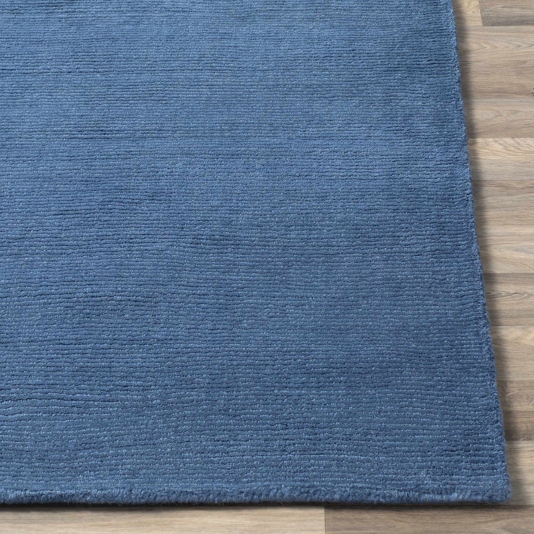 Brockton Solid Wool Blue Area Rug - Ornate Home