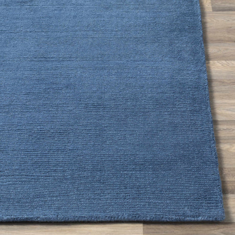Brockton Solid Wool Blue Area Rug - Ornate Home