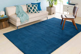Brockton Solid Wool Blue Area Rug - Ornate Home