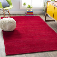 Brockton Solid Wool Crimson Red Area Rug - Clearance - Ornate Home