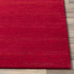 Brockton Solid Wool Crimson Red Area Rug - Clearance - Ornate Home
