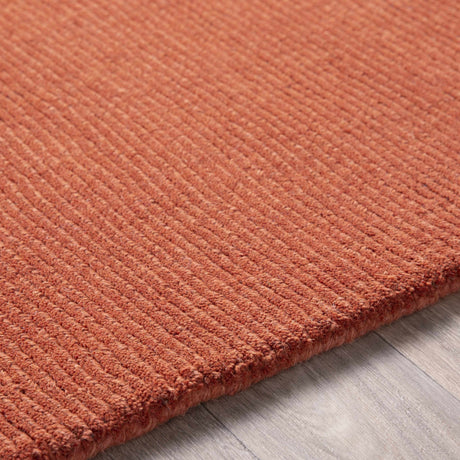 Brockton Solid Wool Orange Area Rug - Ornate Home
