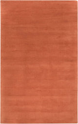 Brockton Solid Wool Orange Area Rug - Ornate Home