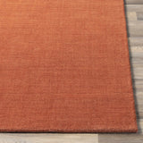 Brockton Solid Wool Orange Area Rug - Ornate Home