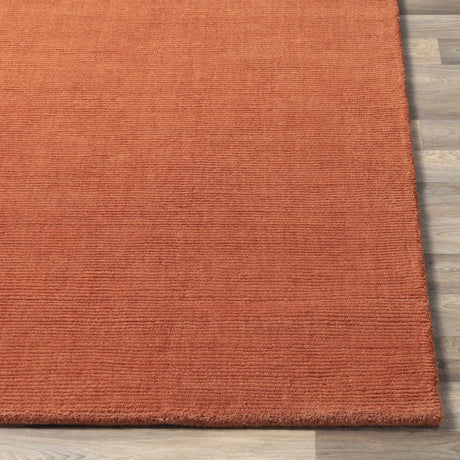 Brockton Solid Wool Orange Area Rug - Ornate Home