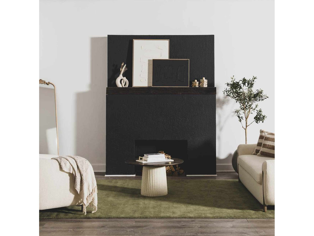 Brockton Solid Wool Sage Green Area Rug - Ornate Home