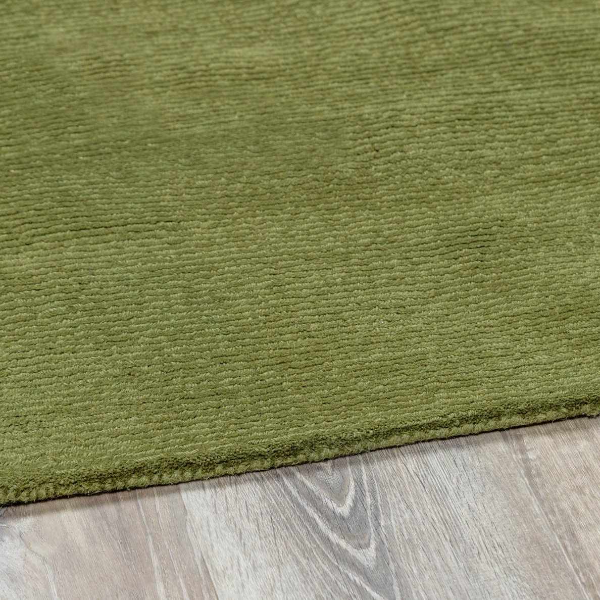 Brockton Solid Wool Sage Green Area Rug - Ornate Home