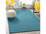 Brockton Solid Wool Teal Area Rug - Ornate Home