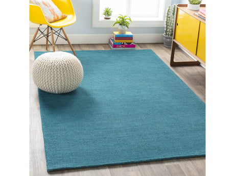 Brockton Solid Wool Teal Area Rug - Ornate Home